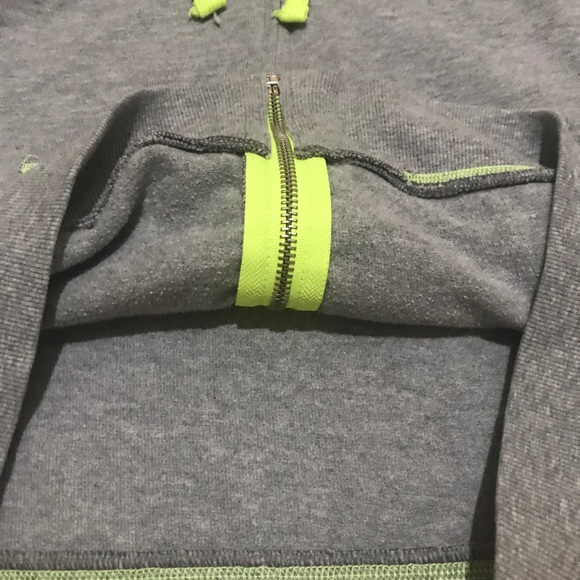 🔥EUC PINK BY VICTORIA SECRET GRAY/YELLOW ZIPPER UP HOODIE JACKET LIGHTWEIGHT - Picture 7 of 9